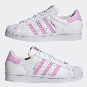 adidas Superstar Low her vegan, white/bliss lilac Women’s Sz 5.5